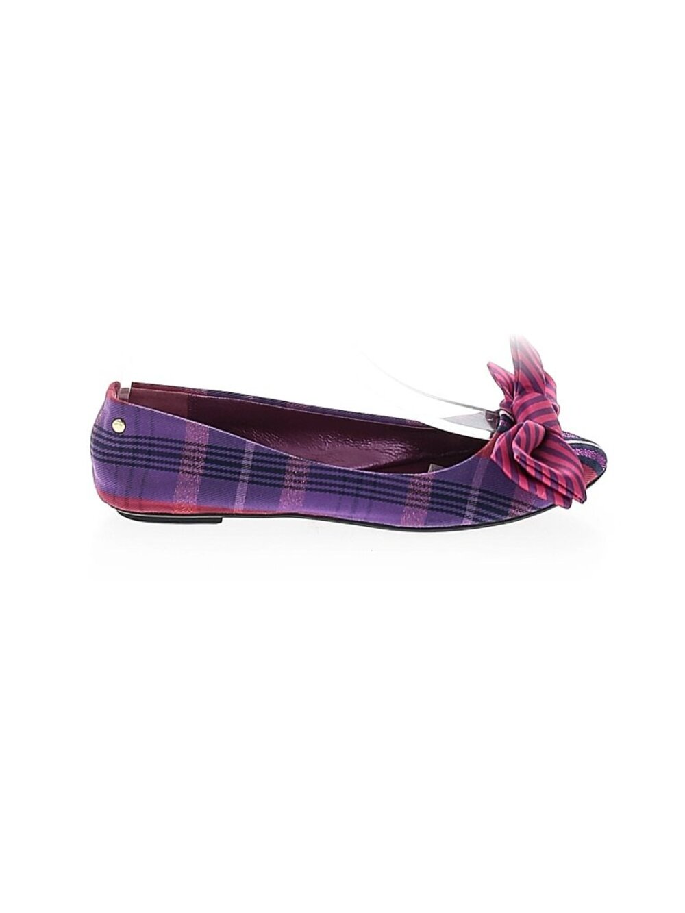 Coach Poppy Cambria Tartan Plaid Ballet Flats Size 6B Bow Detail Multicolor - Picture 2 of 8